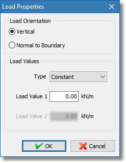 Load properties dialog Load properties dialog